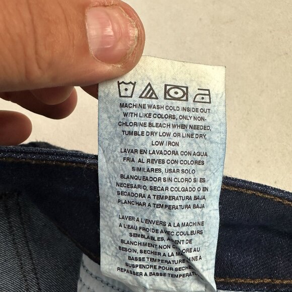 Lee Womens Straight Mid Rise Jeans Dark Blue Denim Size 18 Short Comfortable Fit - Picture 6 of 7